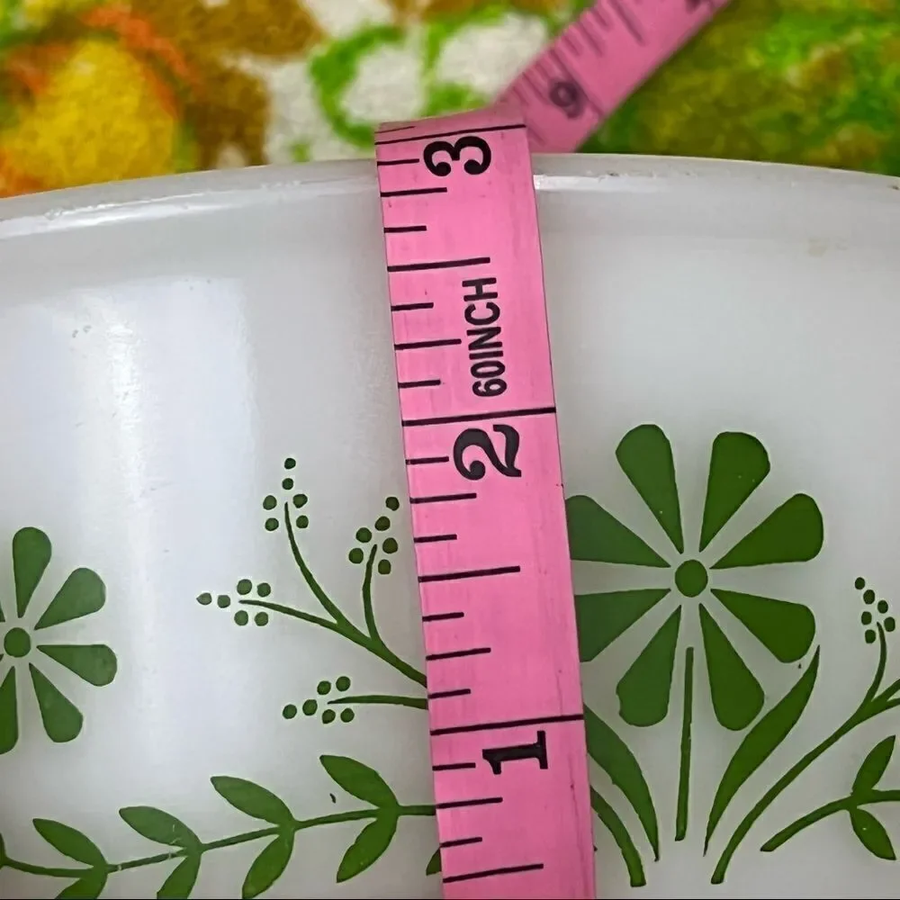 Vintage Glasbake 2 Quart Spring Blossom Round Casserole Dish